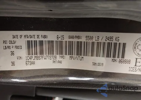 2015 Jeep Cherokee Trailhawk from USA, damaged, VIN 1C4PJMBS7FW772728